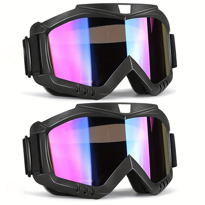 Ski Goggles 2-Pack Unisex UV400 Anti-Fog TPU Frame Adjustable Elastic Strap Snow Goggles for Skiing Snowboarding Ice Hockey Alpine Skiing – Fits All Face Shapes