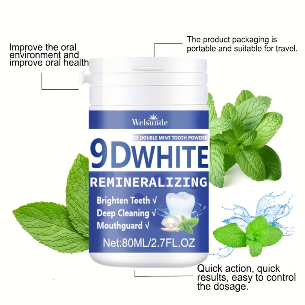 Hydroxyapatite Tooth Powder 3-Pack Remineralizing Whitening Deep Cleaning Mint Fresh Breath Enamel Repair Oral Care for Men Women 80ml Each Bottle