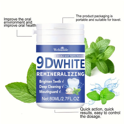 Hydroxyapatite Tooth Powder 3-Pack Remineralizing Whitening Deep Cleaning Mint Fresh Breath Enamel Repair Oral Care for Men Women 80ml Each Bottle