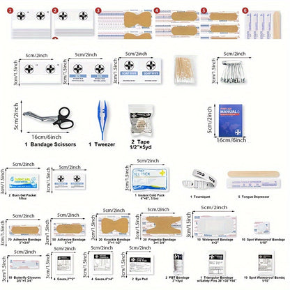 OSHA First Aid Kit All-Purpose – Premium Medical Supplies for Home, Office, Outdoor & Emergency Use with Bandages, Gauze, Burn Gel, Cold Pack & Gloves, OSHA Compliant Professional Kit