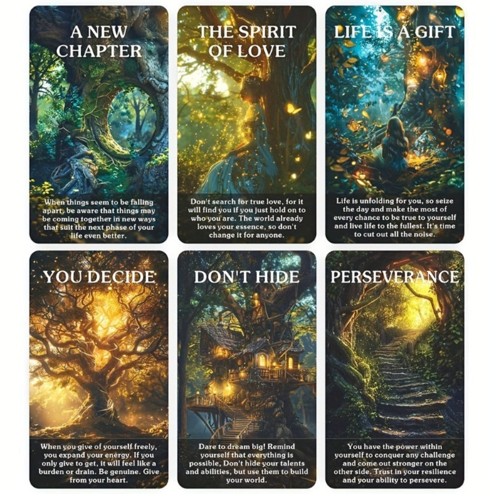 Magic Forest Oracle Cards Deck – Mystical Nature Divination Card Set for Beginners, Intuitive Guidance & Inspiration, Enchanted Woodland Tarot Cards for Adults & Teens, Spiritual Christmas & Birthday Gift