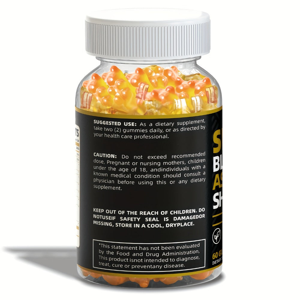Immune Support Gummies with Sea Moss 1445mg – 10-in-1 Superfood Blend with Black Seed Oil, Ashwagandha, Elderberry, Turmeric, Bladderwrack, Chlorophyll, Shilajit & Ginger – 60 Count Daily Wellness Supplement