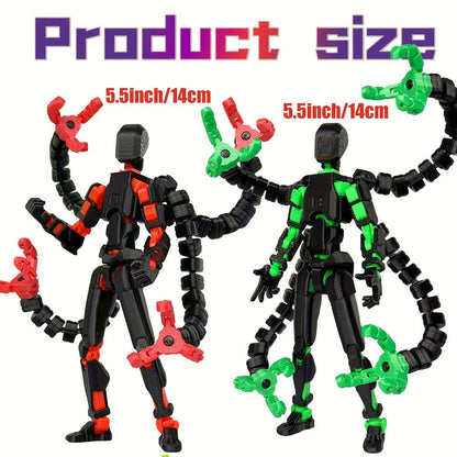 2pcs T13 Multi-Joint Action Figure Robot Set – 3D Printed Articulated Nova T-13 Mobile Robot Doll Desktop Decoration Game Enthusiast Collector Toy