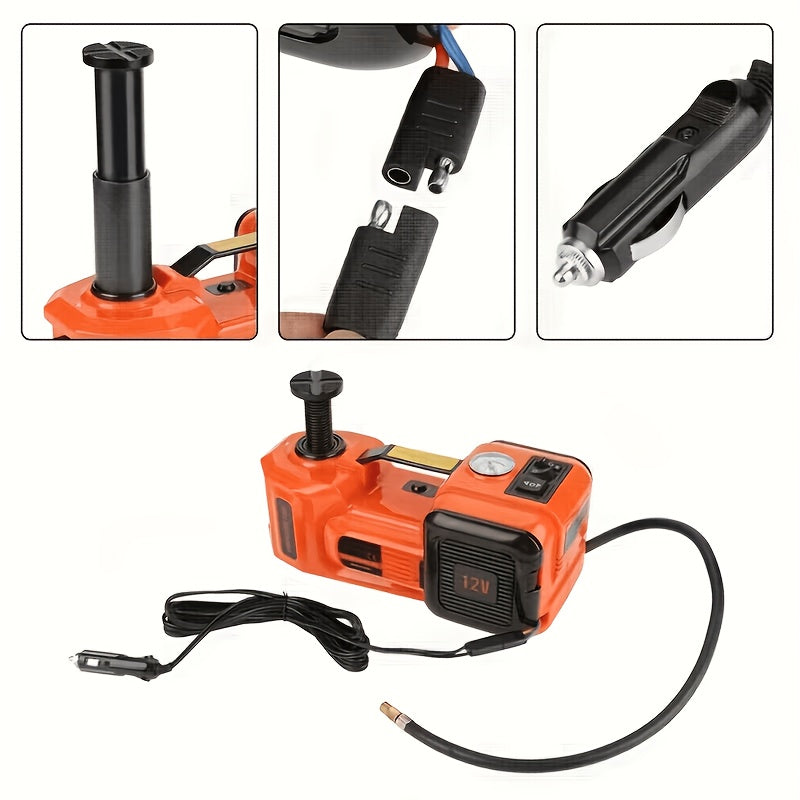 KD FANS Hydraulic Car Jack 12V Electric Jack Kit - 5 Ton/11, 000 LBS Portable Electric Vehicle Jack Kit, Off-Road Emergency Roadside Kit with Raised Wrench And Air Compressor for Tire Change And Garage Repair, Without Battery