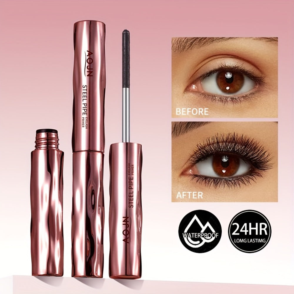 Mascara Primer Waterproof 24-Hour — Smudge-Proof Volumizing Eyelash Primer with Spiral Brush for Curling & Lengthening, Long-Lasting All-Day Eye Makeup for Women