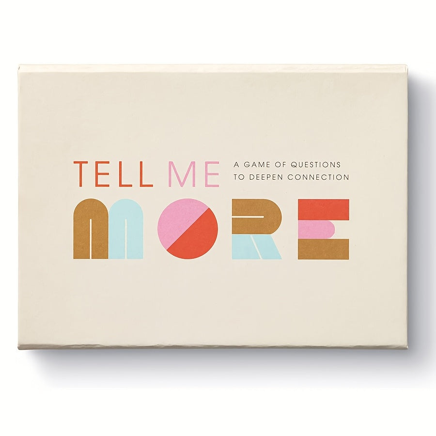 Tell Me More Conversation Card Game – 52 Deep Connection Question Cards for Couples, Family & Friends, Fun Conversation Starters for Game Night, Dinner & Intergenerational Gatherings