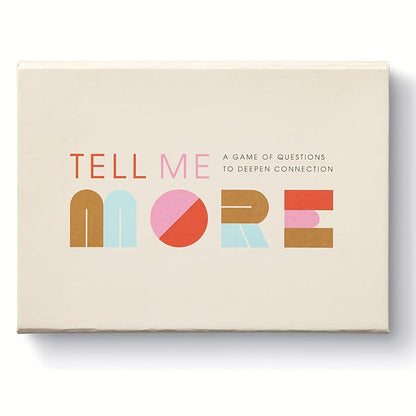 Tell Me More Conversation Card Game – 52 Deep Connection Question Cards for Couples, Family & Friends, Fun Conversation Starters for Game Night, Dinner & Intergenerational Gatherings