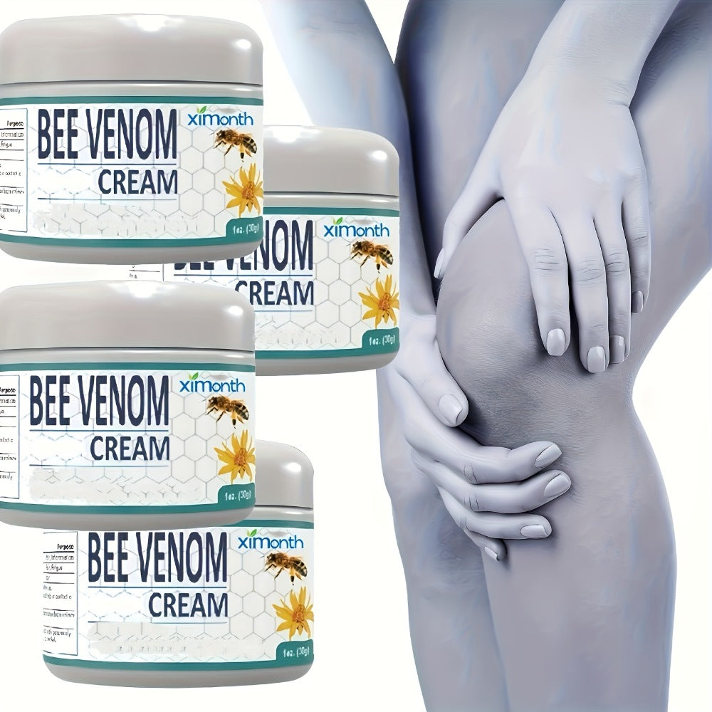 Bee Venom Joint & Muscle Cream for Hands Feet Knees Lumbar Support - Hydrating Glycerin Paraffin Wax Fragrance-Free Soothing Relief Cream All Skin Types Daily Wellness Care