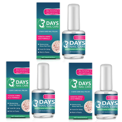 Keratin Nail Strengthening Oil 3-Pack — 3-Day Visible Results Quick-Drying Moisturizing Nail Care Oil, Prevents Peeling Breakage & Delamination, Enhances Nail Gloss for Brittle Fragile Soft Nails Women