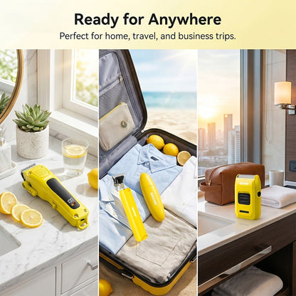 Hair Clippers for Men - 4-in-1 Cordless Trimmer Set, Rechargeable Electric Shaver with Beard Trimmer, Nose Hair Trimmer, Body Groomer & Hair Clipper Kit for Home Barber Use