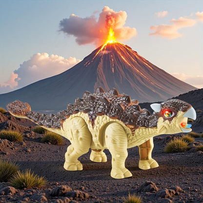 Walking Dinosaur Toy with Sound & Light – Realistic Triceratops & Dragon Dinosaur Figures for Kids | Birthday Gift for Boys & Girls Ages 3+