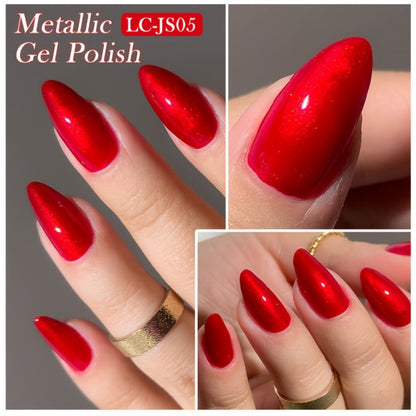 Glitter Gel Nail Polish Set 6pcs Metallic Sparkle – Liquid Glitter Soak-Off Gel in Red & Purple, LED Curable High-Shine Nail Art Kit 0.24oz Each for Salon & Home Manicure Women by LILYCUTE