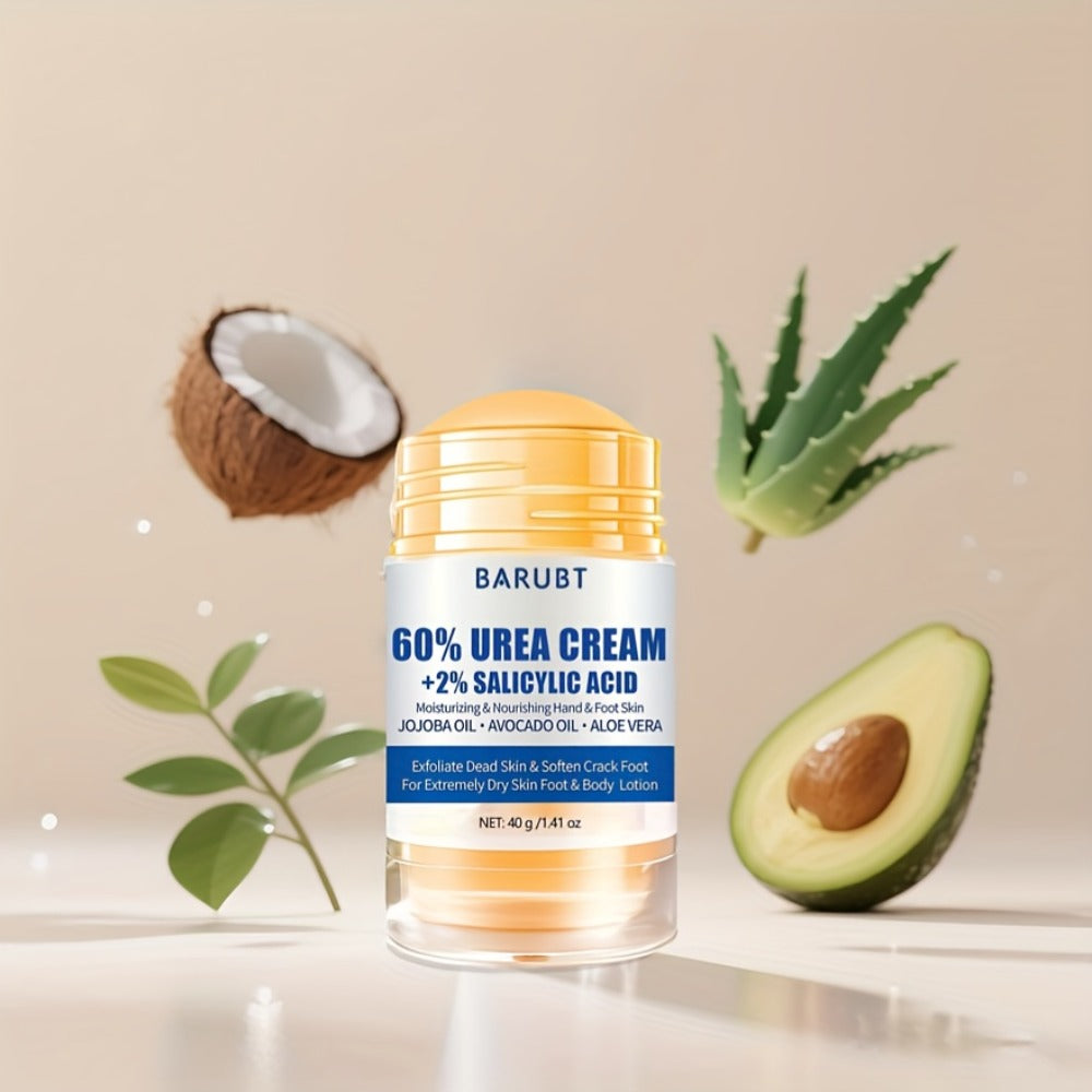 Cracked Heel Cream 2pcs – Salicylic Acid & Urea Foot Repair Cream with Aloe Vera Beeswax for Dry Feet Knees Elbows Hands | Deep Moisturizing Heel Balm Stick Unisex 40g