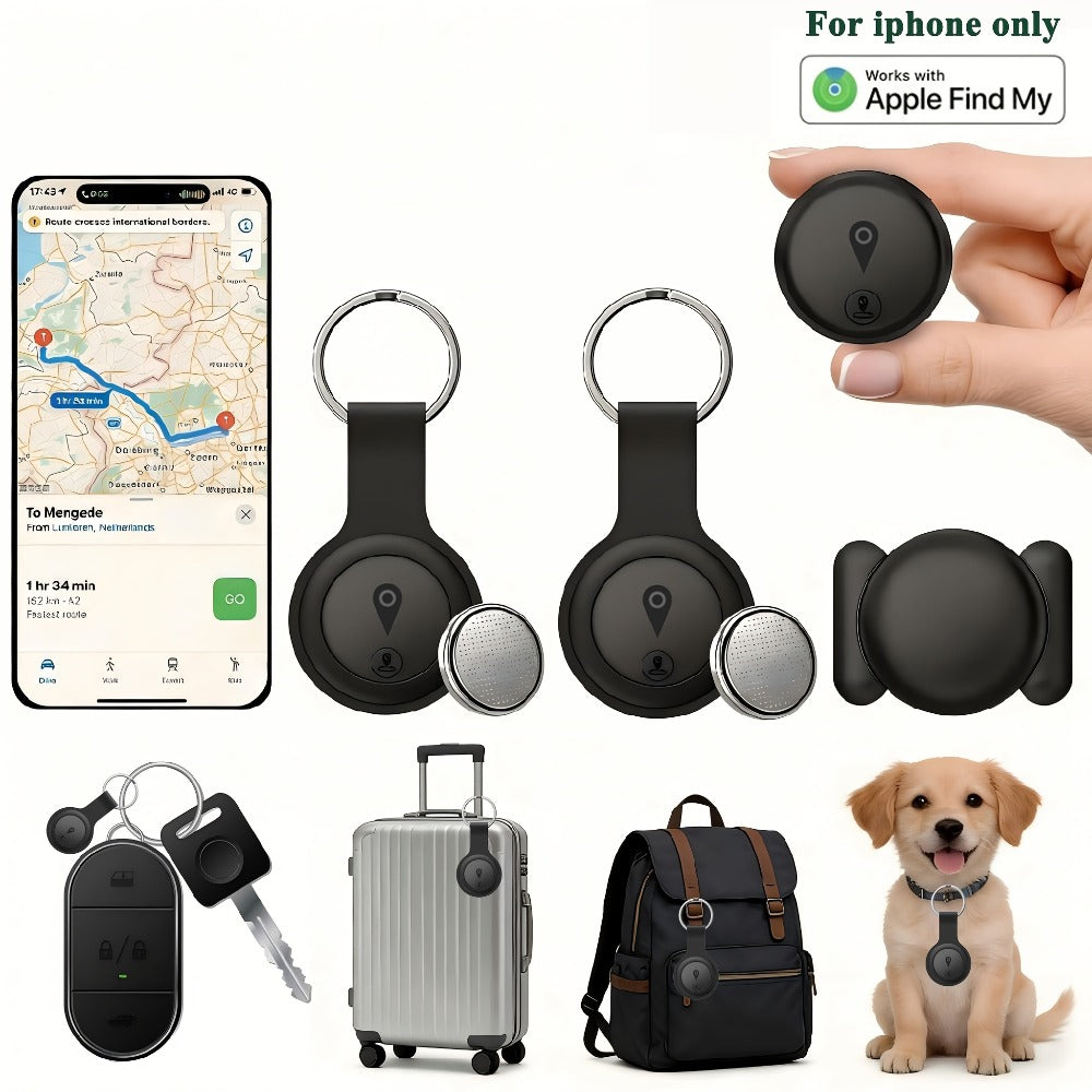 Apple Find My GPS Tracker Magnetic Smart Locator – Keychain & Magnetic Case Included, No SIM Card / No Monthly Fee, Global Anti-Loss Device for Luggage, Pets, Wallet & Keys (iOS Only)