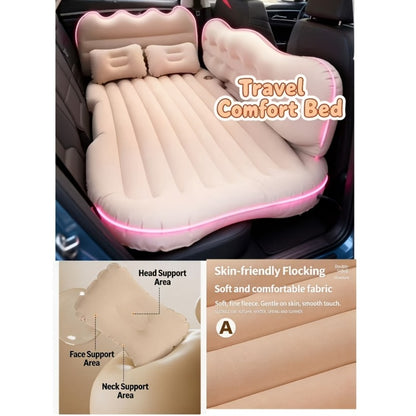 Car Inflatable Mattress for SUV Back Seat – Portable Foldable Air Bed, PVC Flocking, with Air Pump, 2 Pillows & Storage Bag (5 Colors)