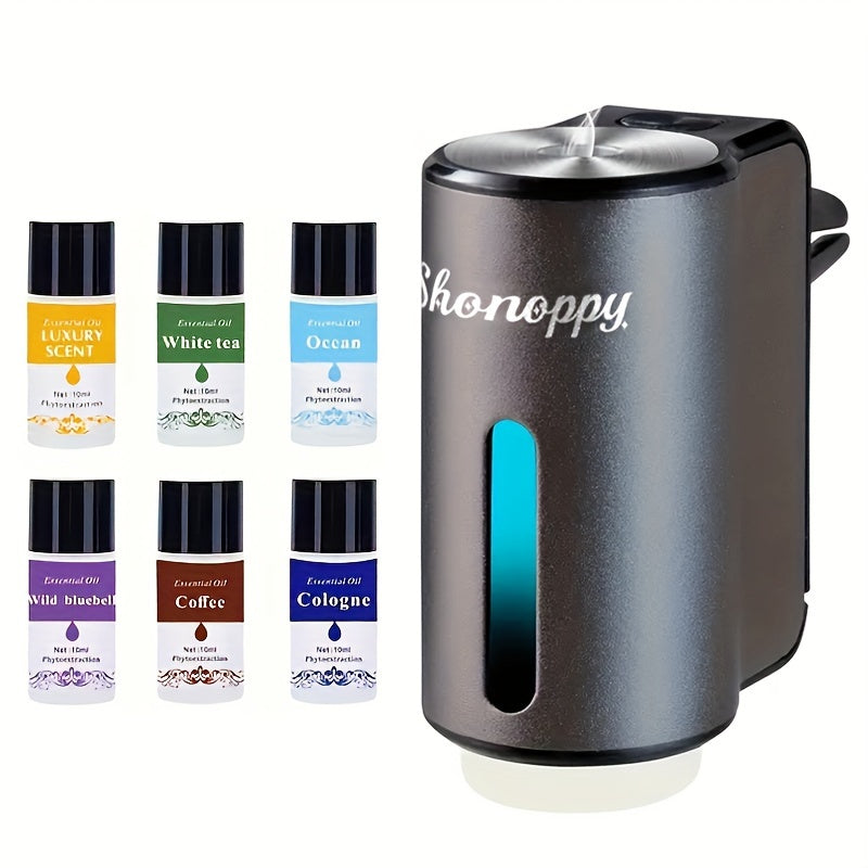 (Accessory 3/10/20 Bottles 0.34oz Essential Oils Sold Separately)Smart Car Air Freshener Aroma Diffuser with 3/6/10/20pcs Essential Oils, Premium Quality, Compact Design, for Car Experience