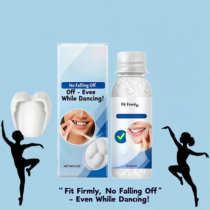 Temporary False Tooth Kit DIY Cosmetic Dental Repair Moldable Thermoplastic Realistic Fit for Missing Broken Chipped Teeth Secure for Eating Daily Wear Men Women Elderly 30g