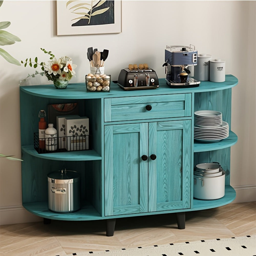 51.97-Inch Freestanding Sideboard Buffet Cabinet with Open Shelves for Kitchen detail image - detail view 5