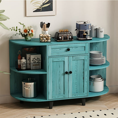 51.97-Inch Freestanding Sideboard Buffet Cabinet with Open Shelves for Kitchen detail image - detail view 5