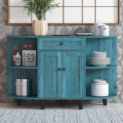 51.97-Inch Freestanding Sideboard Buffet Cabinet with Open Shelves for Kitchen detail image - detail view 6
