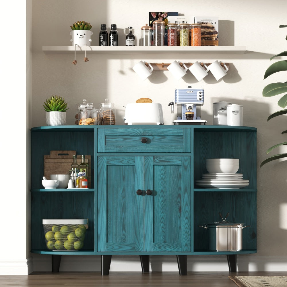 51.97-Inch Freestanding Sideboard Buffet Cabinet with Open Shelves for Kitchen detail image - detail view 8