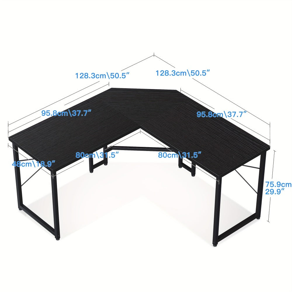 51-Inch L-Shaped L Shaped Desk with Cable Management for Home Office detail image - detail view 4