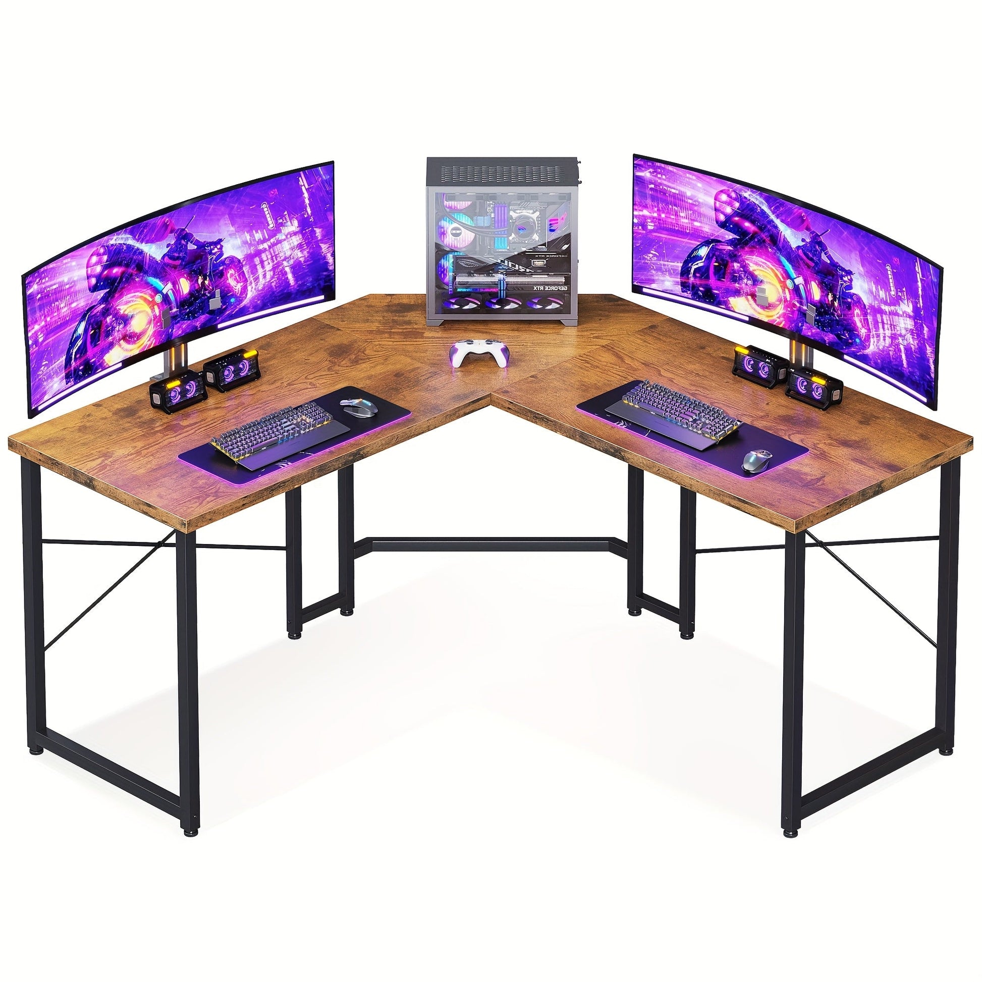 L Shaped Desk shown in the Vintage, 51 Inch option