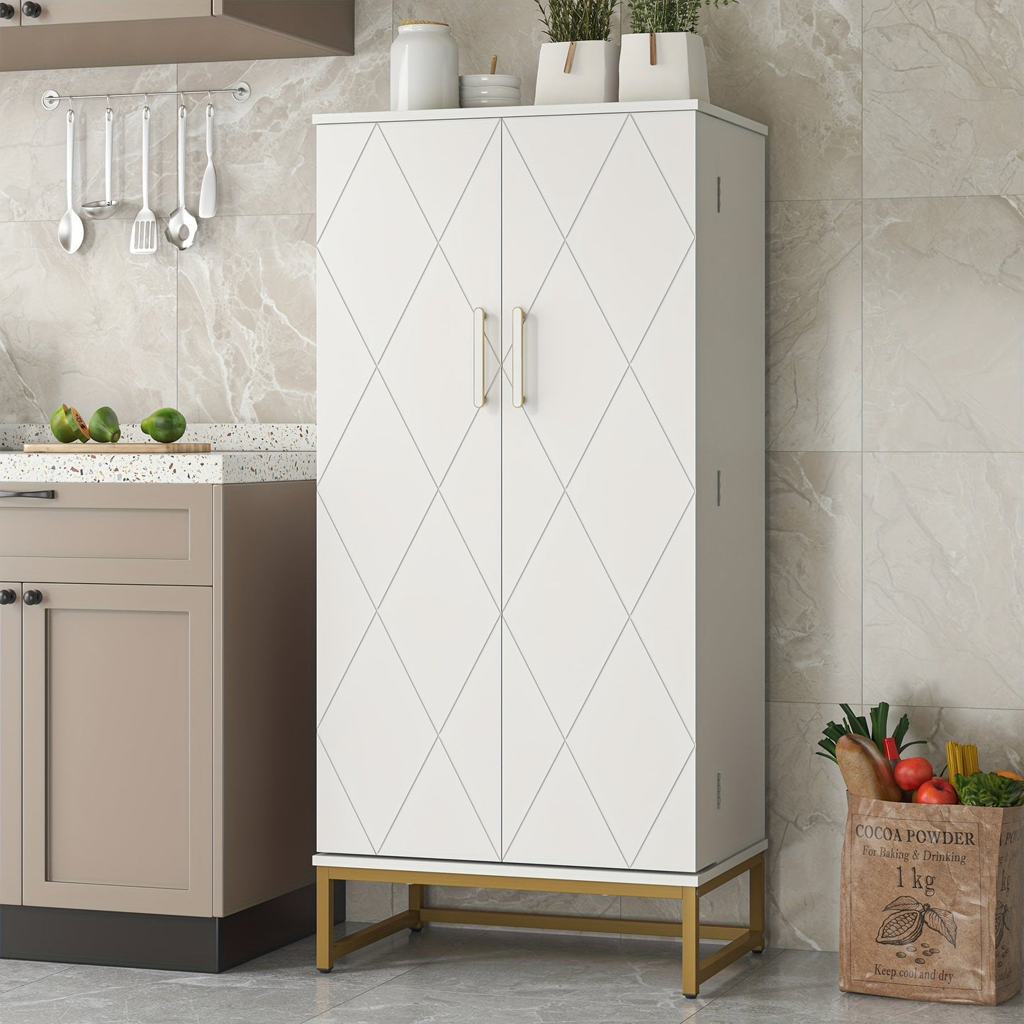 Kitchen Pantry Cabinet shown in the 16"D x 24"W x 51"H option