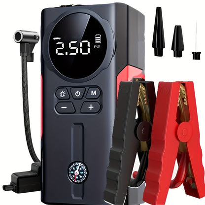 Portable Car Jump Starter 12V – Peak Power Battery Booster Pack for 8.0L Gas & Diesel Engines, USB Charging & LED Emergency Light, Roadside Car Starter Kit