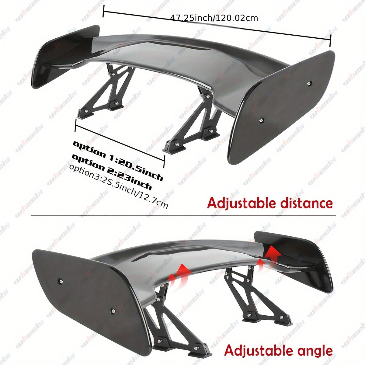 57 Inch Universal Rear Trunk Spoiler Wing GT Style ABS Racing Car Spoiler Compatible with Sedan Coupe Hatchback Wide Adjustable Rear Spoiler Wing Matt Black/ Glossy Black/ Carbon Fiber