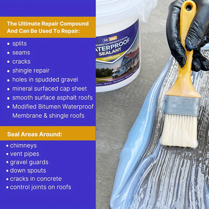 4.41LB RV Waterproof Sealant - Covers an Area of Up to 160 Square Feet at a Thickness of 1/12", Perfect for RV Roofs, Windows, Gutters, And More, Long-Lasting And Flexible Sealant for Home Renovation, Roof Sealant, Multi-Purpose Sealant