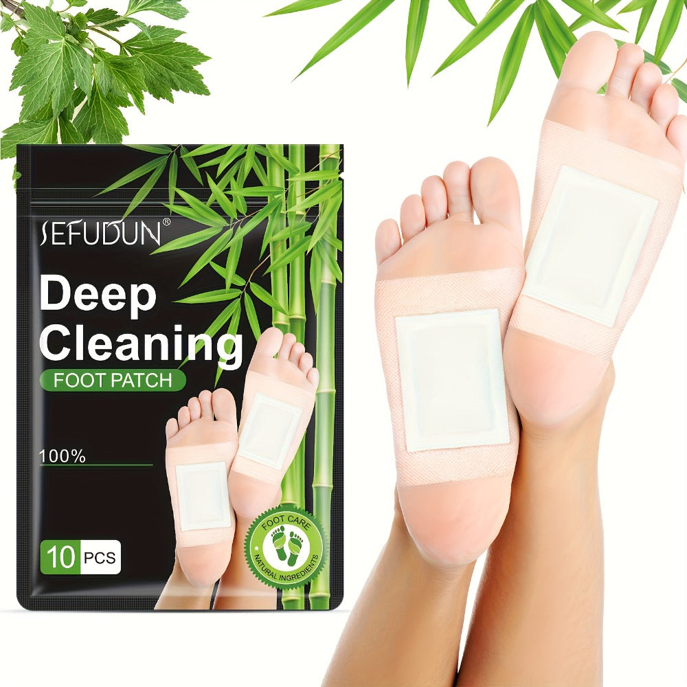 Foot Detox Patches Bamboo Charcoal & Ginger 50pcs 5 Bags — Deep Cleansing Overnight Foot Pads for Toxin Removal, Relaxation & Circulation Support, Self-Care Gift for Women Men & Parents