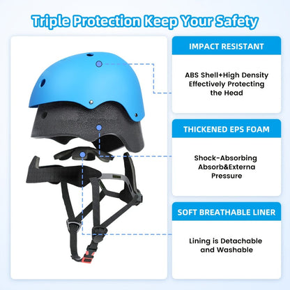 Kids Bike Helmet Adjustable XXS Toddler – ABS+EPS Unisex Sports Helmet with Removable Liner, 11 Vents, Matte Finish, Head 18.89"-21.65" | Blue & Pink | Birthday Christmas Gift