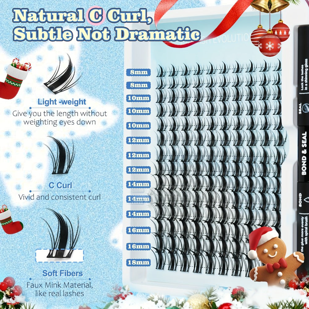 Anime Spike Lash Clusters Kit 8mm-18mm C Curl Individual Spiky Lash Extensions with Adhesive Glue – Manga Fairy Wet-Look DIY Volume Lashes for Cosplay, Editorial & Bold Eye Looks
