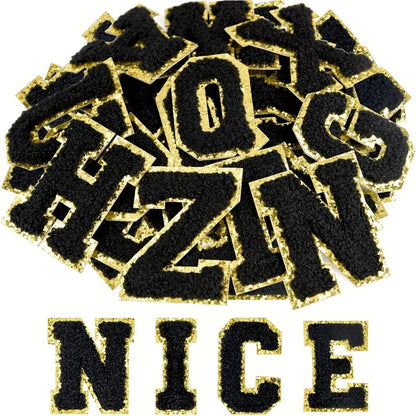 Chenille Letter Patches Self Adhesive A-Z 26pcs – Embroidered Alphabet Applique Stickers for Clothes Bags Hats Phone Cases, DIY Craft Personalized Patch Set Gift for Teens & Kids