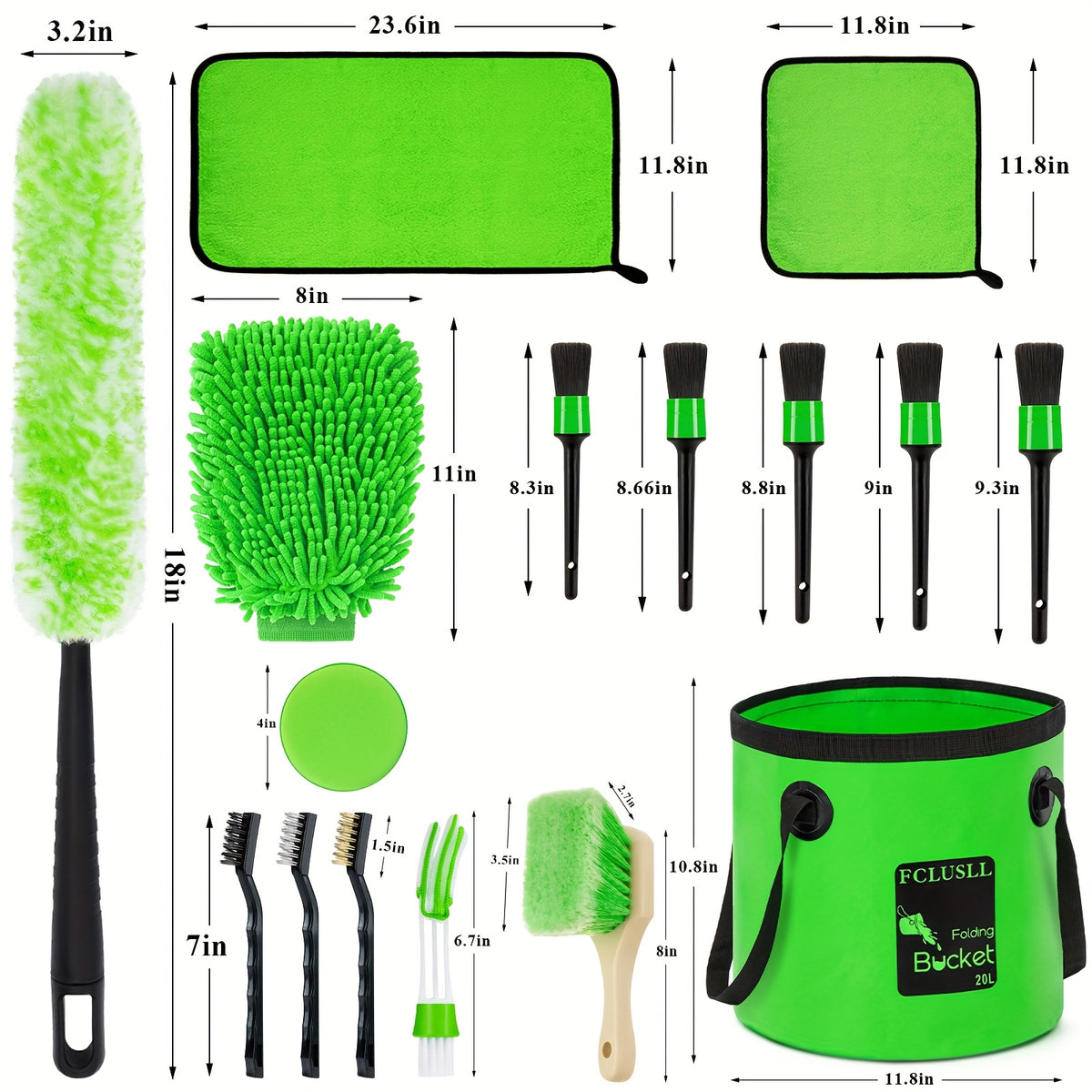 FCLUSLL 17/24/29/32/35pcs Car Cleaning Kit, Including Portable Vacuum Cleaner, Windshield Cleaning Tool, Car Drill Brush Set, Interior Brush Set, Full Interior Care Set, Cleaning Set, Holiday Gift for Family And Friends