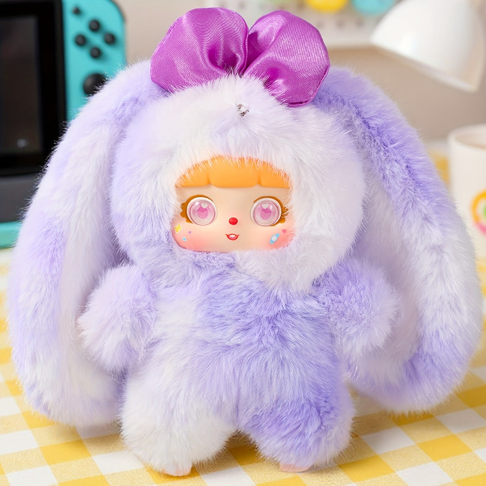 Kawaii Rabbit Plush Toy with Detachable Face — Soft Bunny Stuffed Animal Collectible for Girls Teens Adults | Unique Birthday Valentine's Day Christmas Holiday Gift | Room Decor Shelf Display