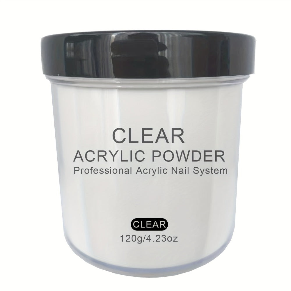Acrylic Nail Powder 4oz Professional Polymer Powder Clear Pink White Nude Colors for Nail Extensions 3D Nail Art Sculpting & Overlay - No Lamp Required DIY Home Salon Formula