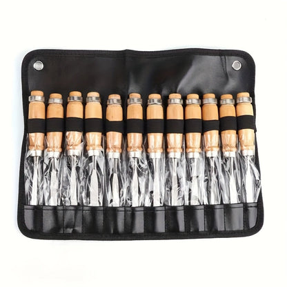 Wood Carving Chisel Set 12 & 24-Piece – Professional Beech Wood Handle Woodworking Chisels, Detail Carving Hand Tools for Beginners & Experts, Ideal Woodworker Gift