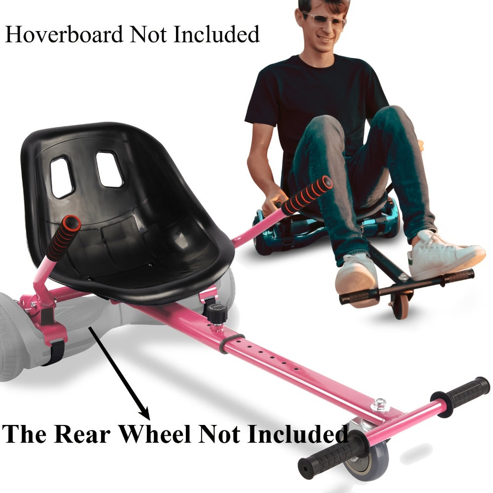 Hoverboard Go Kart Seat Attachment Buggy Conversion Kit 6.5-10 Inch Self-Balancing Scooter 360 Front Wheel Off-Road Tires Shock Absorber Kids Gift No Hoverboard White Black Blue Pink Purple