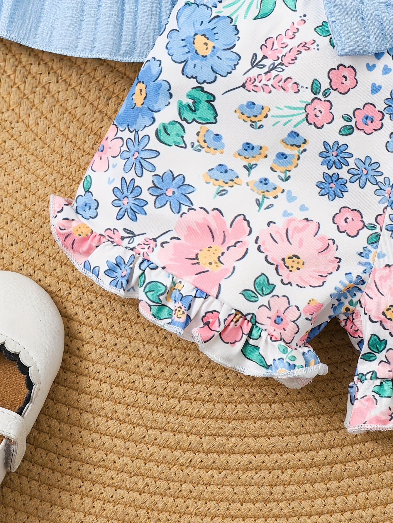 Girls' Floral Outfit Set - Sleeveless Summer