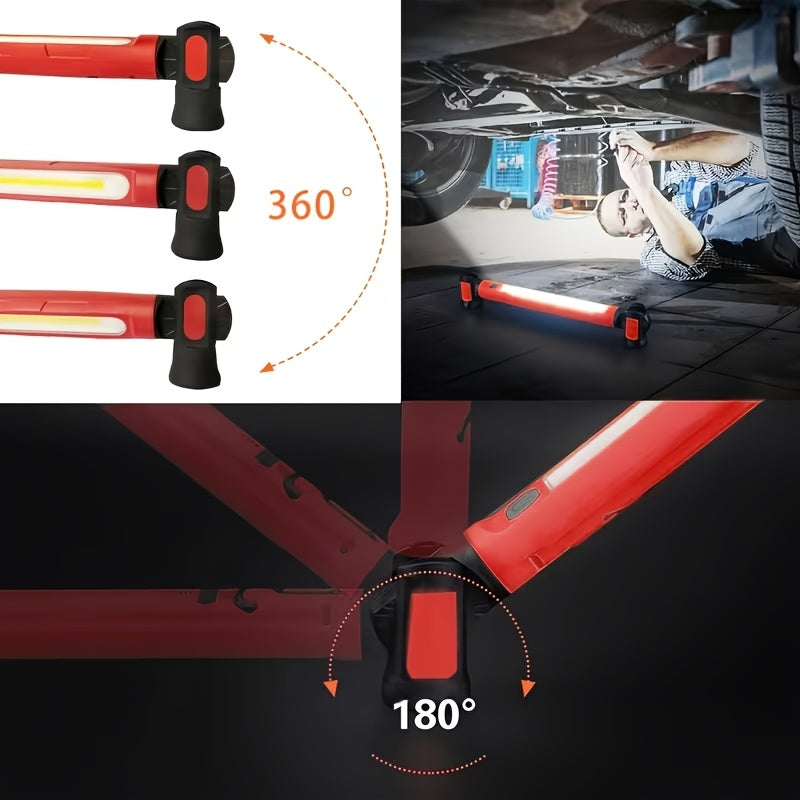 5000mAh Under-Hood Work Light, Magnetic LED Work Light, Hanging Hook, 3000 Lumens, Suitable for Car Repair/Mechanical Maintenance/Garage Inspection/Emergency Situations