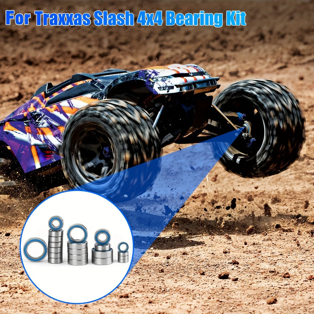 RC Ball Bearing Set 21pcs for Traxxas Slash 4x4 Stampede 4WD VXL 1/10 Scale – Alloy Steel Sealed Bearings Upgrade Kit Reduce Friction Boost Speed RC Crawler Replacement Parts Performance Gift