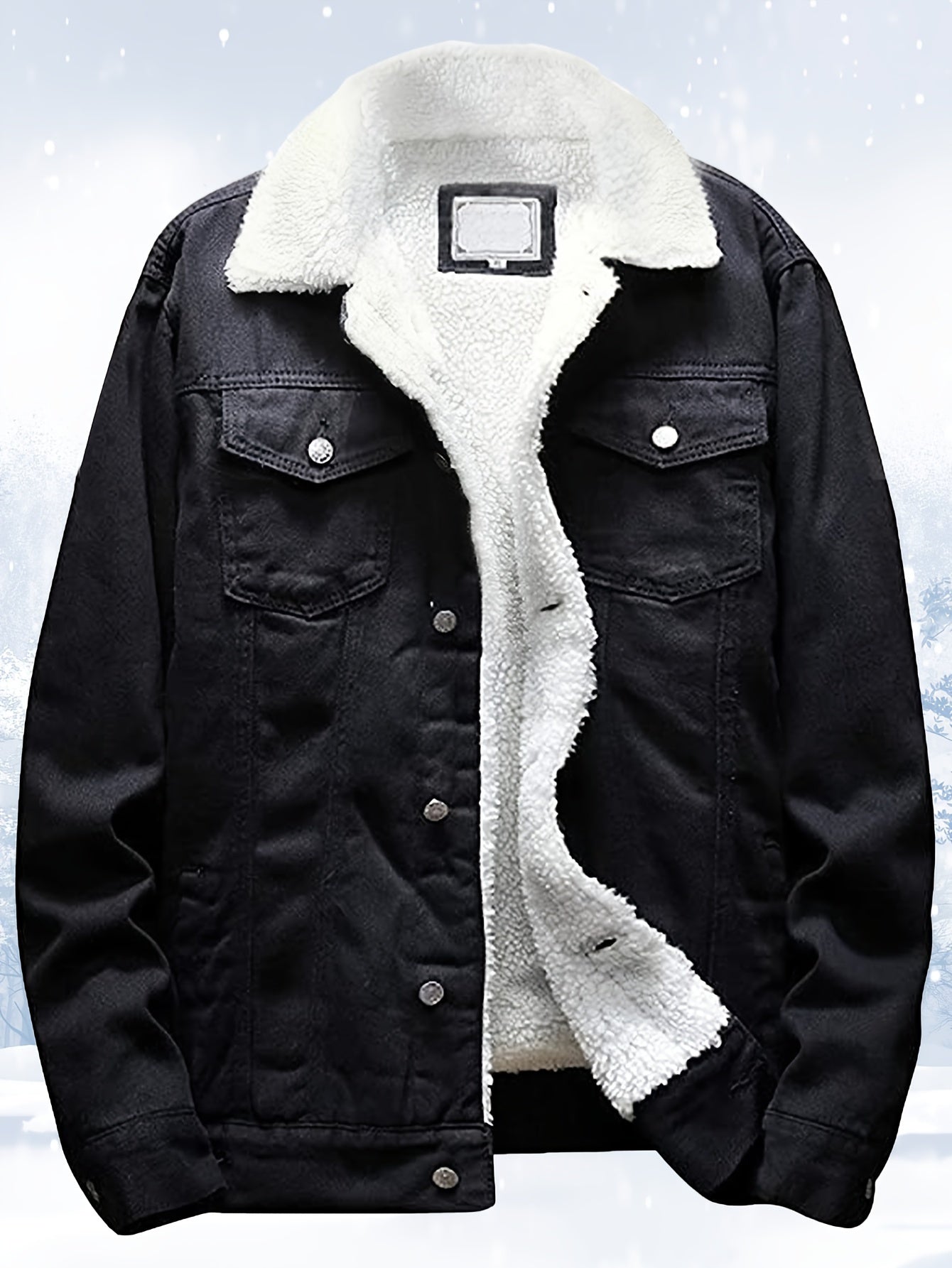 Men's Cozy Denim Button-Front Jacket