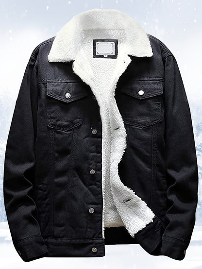 Men's Cozy Denim Button-Front Jacket