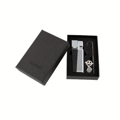 Folding Pipe Lighter Refillable 2-in-1 with Adjustable Flame, Metal-Crafted Durable Design, Gift Box Included – Windproof Butane Lighter for Men, Outdoor, Christmas & Valentine’s Day Gift