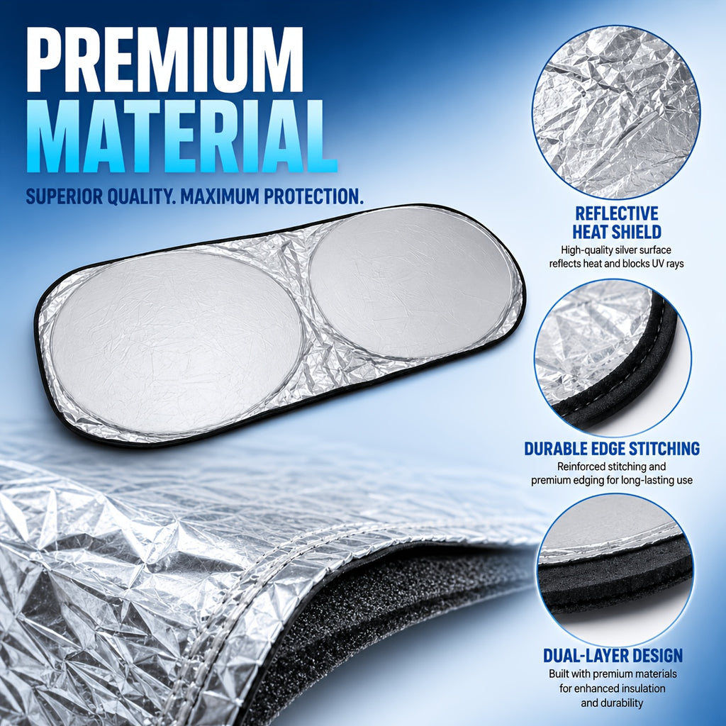 Car Shade Front Windshield | Windshield Dash Protector for Maximum UV Rays And Sun Heat Protection | Sun Visor Car Interior Accessory for Cooler Interior | Larg