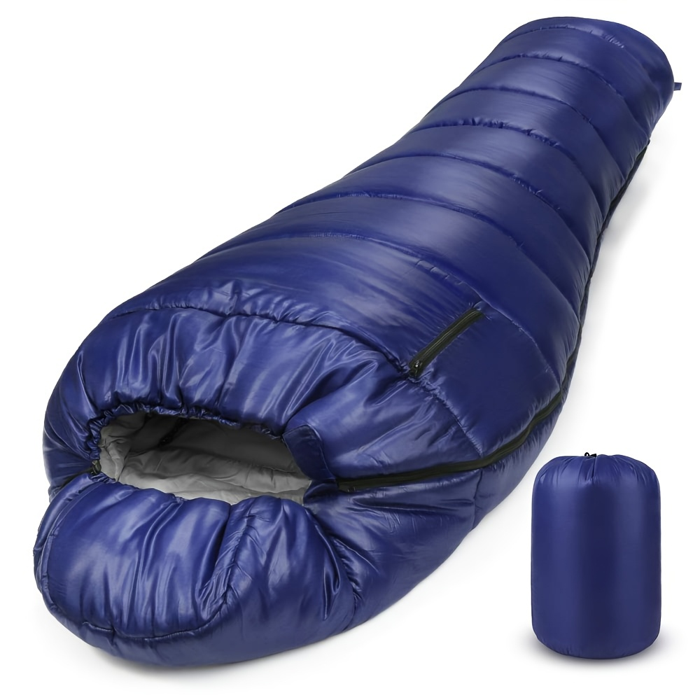 Mummy Sleeping Bag 15°F & 32°F - 3-4 Season Cold Weather Sleeping Bag for Adults, Ripstop Polyester Lining, Anti-Snag Zipper, Warm Washable Camping Sleeping Bag for Hiking, Backpacking & Outdoor