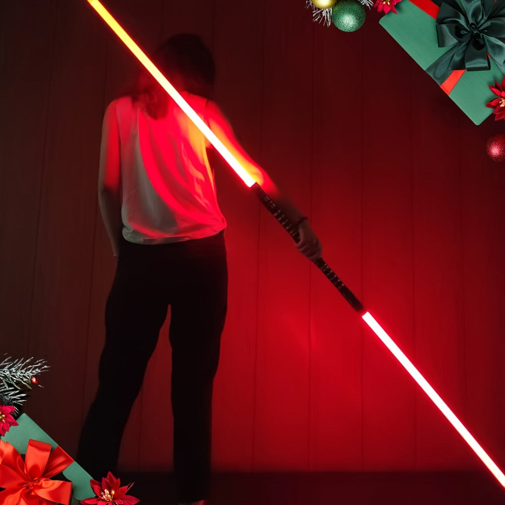 Light Up Dueling Saber 78" with 16 Color Lights & 3 Movie Sounds – 2-in-1 Dark Phantom Sword Single or Double Player – Halloween Cosplay Birthday Christmas Party Gift