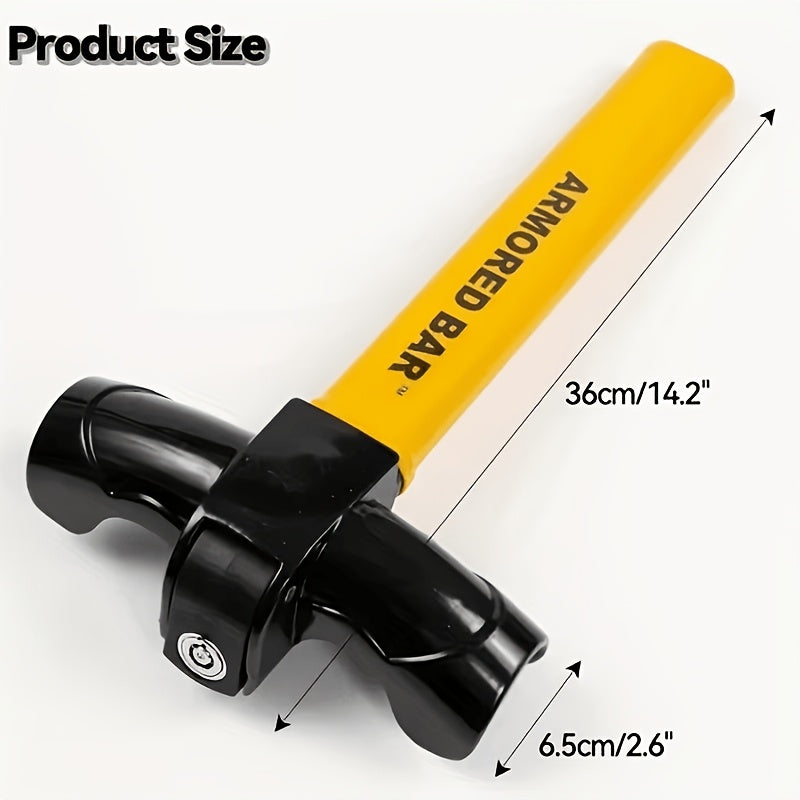 with 2 Keys-Multi-functional Universal Car Steering Wheel Lock And Anti-theft Lock - Solid Anti-theft T-shaped Rod Type Security Device, Suitable for All Vehicle Models. Thick Steel - Enhances Safety, Prevents Wear And Theft, Resistant to Cutting.